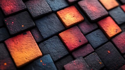 Abstract Colorful Square Blocks Pattern Texture
