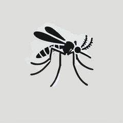 vector black silhouette of a mosquito