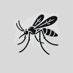 vector black silhouette of a mosquito