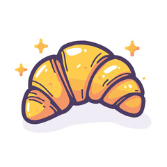 Vector illustration of a croissant in a clip art