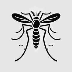 vector black silhouette of a mosquito