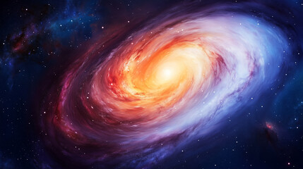 Fototapeta premium vibrant galaxy swirling with colors and cosmic energy, showcasing beauty of universe