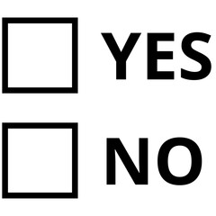 black yes no check box