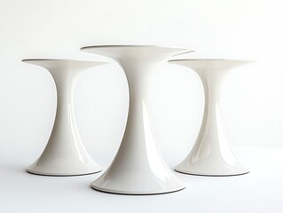 Stylish modern white tables minimalist interior design contemporary room