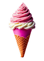 strawberry ice cream cone transparent PNG
