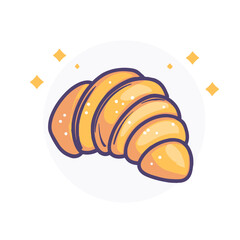 Vector illustration of a croissant in a clip art