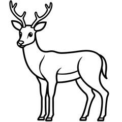 Deer Silhouette in Simple Line Art