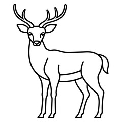 Deer Silhouette in Simple Line Art