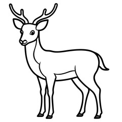 Deer Silhouette in Simple Line Art
