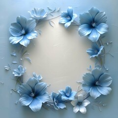 flowers on blue background