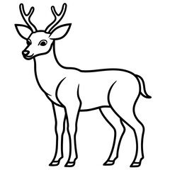 Deer Silhouette in Simple Line Art