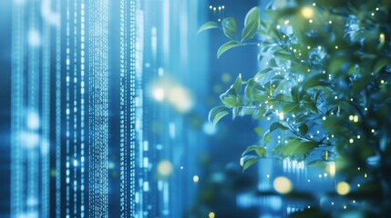 Dynamic blue background with abstract graphs illustrating financial growth and data analytics in a modern digital environment.