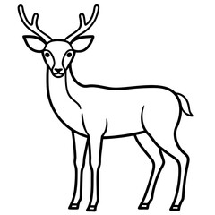 Deer Silhouette in Simple Line Art