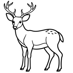 Deer Silhouette in Simple Line Art