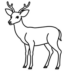 Deer Silhouette in Simple Line Art