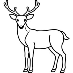 Deer Silhouette in Simple Line Art