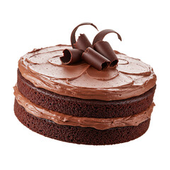 Chocolate piece cake. PNG - Transparent Background File.