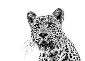 Leopard in black and white