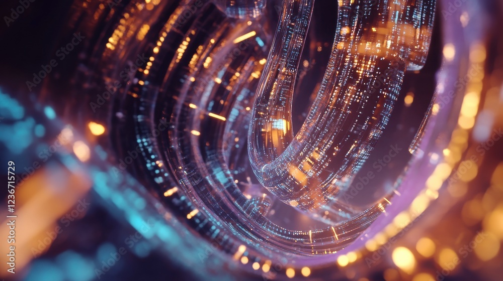 Poster digital code , concept of big data and technology. 3d rendering