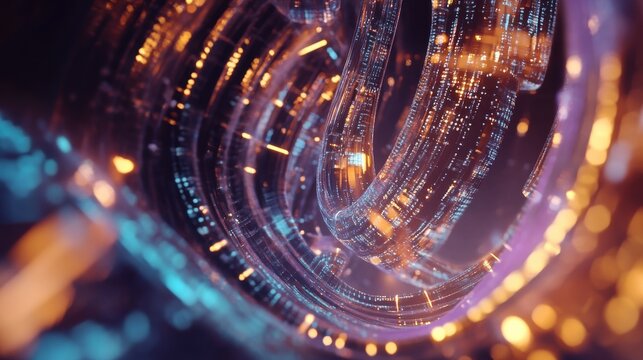 Digital code , concept of big data and technology. 3D Rendering