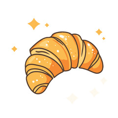 Vector illustration of a croissant in a clip art