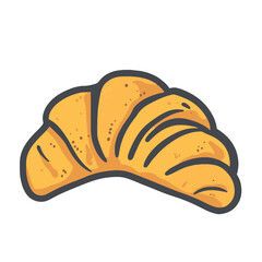 Vector illustration of a croissant in a clip art