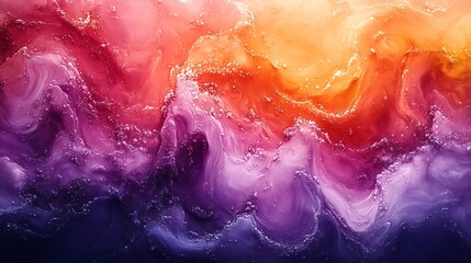 Fototapeta premium Abstract Fluid Art Purple Orange Swirls