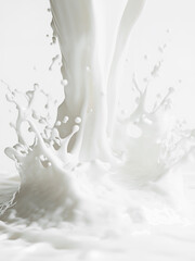 splashes of milk poured into a glass