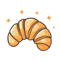 Vector illustration of a croissant in a clip art
