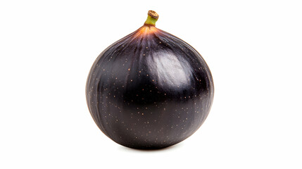 Ripe black fig isolated on white background, perfect for food blogs or recipes