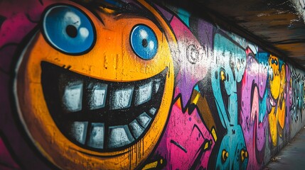 Obraz premium Vibrant street art with colorful graffiti expression.
