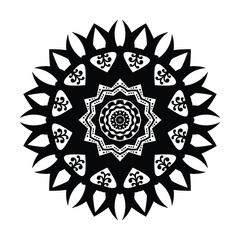Intricate mandala design with detailed floral and geometric patterns for artistic decoration