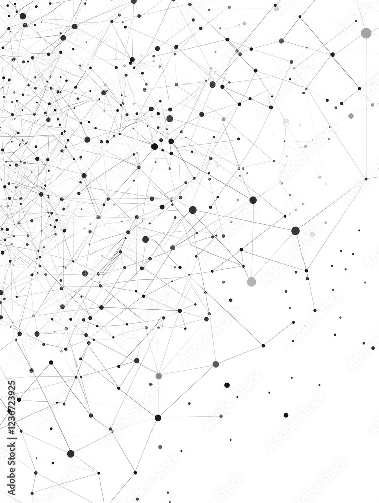 Poster abstract background for b2b presentation with interconnected dots and lines symbolizing business con
