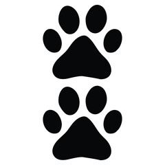 Dog or cat paw vector icon illustration