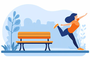 Colorful clip art depicting a joyful person practicing yoga, showcasing balance and physical fitness in an animated style, promoting happiness and wellness.