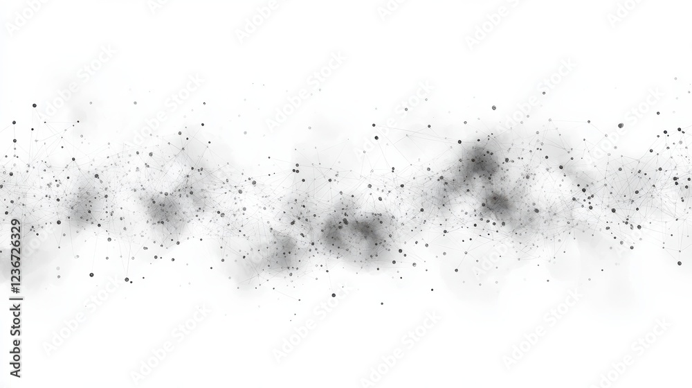 Poster a digital technology background featuring a network of connection dots and plexus lines. the white b