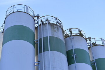 Industrial buildings on a cement plant