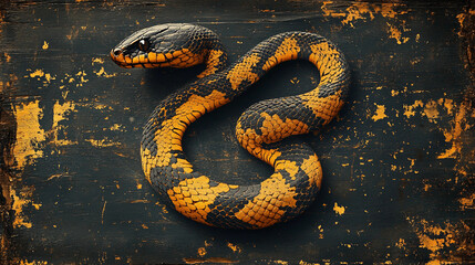 snake on a black background