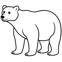 Elegant Polar Bear in Single Line Art