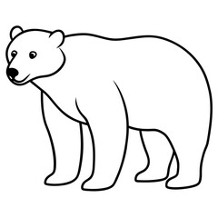 Elegant Polar Bear in Single Line Art