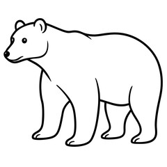 Elegant Polar Bear in Single Line Art