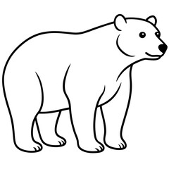 Elegant Polar Bear in Single Line Art