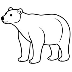 Elegant Polar Bear in Single Line Art