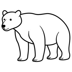 Elegant Polar Bear in Single Line Art