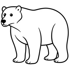 Fototapeta premium Elegant Polar Bear in Single Line Art