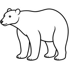 Elegant Polar Bear in Single Line Art