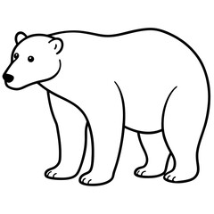 Elegant Polar Bear in Single Line Art