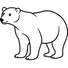 Elegant Polar Bear in Single Line Art