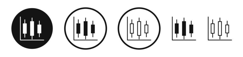 Chart candlestick icon set. vector icons for apps and website ui design