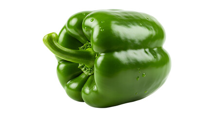 Fresh Green Bell Pepper with Glossy Surface
